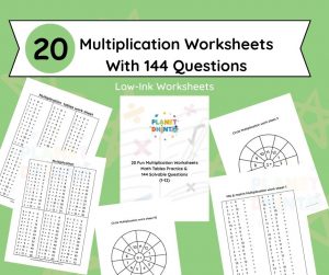 20 multiplication worksheets printable | math tables practice & 144 solvable questions for kids